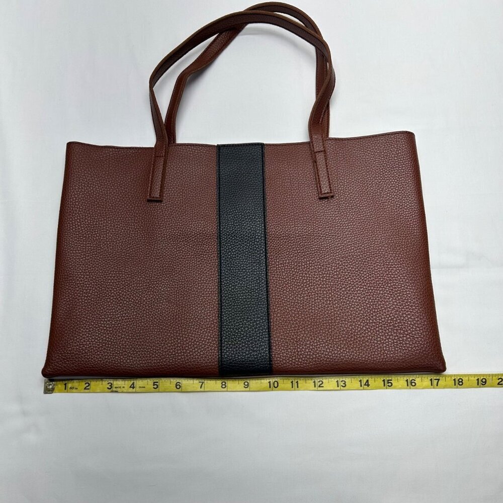 VINCE CAMUTO Tumbled Brown Vegan Leather Tote - Picture 9 of 13